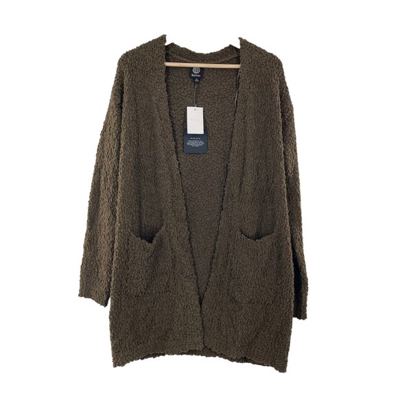 NWT BOBEAU Women's Open Front Cardigan - (Olive, Medium) - Picture 2 of 5